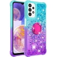 thumbnail image 2 of Phone Case for Samsung Galaxy A13 4G, Shiny Bling Quicksand Effect TPU Bumper Case with Four Corners Anti-Fall Heavy Protection Cover for Samsung Galaxy A13 4G, Blue Purple, 2 of 14
