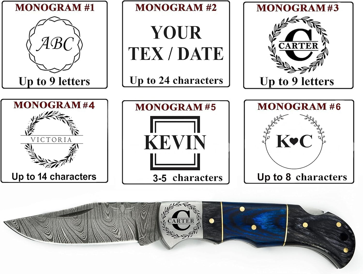 Personalised Damascus Pocket Knife for Men - Multi Layer Solid Steel Handmade Folding Hunting Knives with Sharpner and Leather Pouch - Best Knife for Camping Hunting Hiking