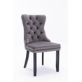 thumbnail image 2 of Dining Chairs Set of 2, Velvet Upholstered Kitchen Chairs with Button Tufted Design, Armless Side Chairs Accent Chair for Living Room, Grey, 2 of 9