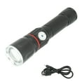 thumbnail image 1 of Linterna de luz fuerte de aleación de aluminio recargable por USB COB LED Linterna de zoom telescópica con imán de cola para exteriores Negro, 1 of 10