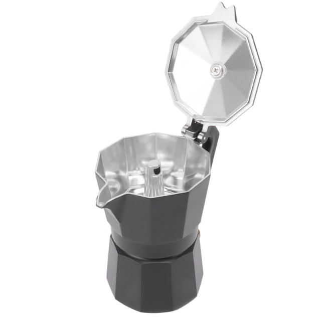 Stovetop Moka Pot, Moka Pot Hand Brewed Portable for Kitchen Black 300ml