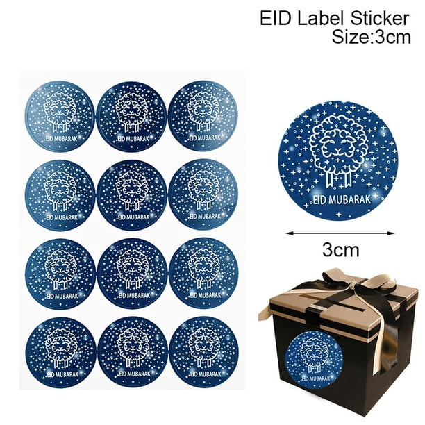 Decoraciones de Ramadán EID Mubarak, pegatina de papel de regalo, etiqueta de sello Lable, islámico, musulmán, al-fitr Eid, suministros de decoración, 60/120 piezas
