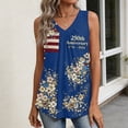thumbnail image 6 of Iaqnaocc 250 Anniversary Usa Shirt Tank Tops for Women Sleeveless Summer Casual Loose V Neck Pleated Tank Tops Independence Day American Flag Floral Print Festival Outfits Navy L, 6 of 6
