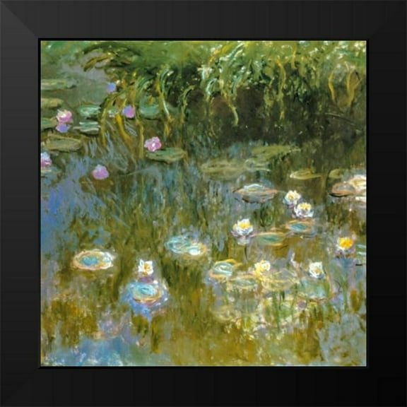 Monet, Claude 12x12 Black Modern Framed Museum Art Print Titled - Water-lilies 1888