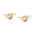 thumbnail image 2 of 304 Stainless Steel Earring Hooks with Vertical Loop Flat Round Real 18K Gold Plated 20x10x1.5mm Hole: 1.8mm Tray: 8mm 20 Gauge Pin: 0.8mm, 2 of 3