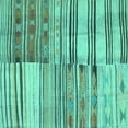 thumbnail image 1 of Ahgly Company Indoor Square Patchwork Turquoise Blue Transitional Area Rugs, 4' Square, 1 of 4
