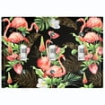 thumbnail image 1 of Metal Light Switch Plate Outlet Cover Tropical Pink Flamingo Flower Leaves Black FGO005, 1 of 13