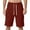 Red, variant on OSOLU Men's Summer Fashion Solid Color Buckle Cargo Shorts Loose Sports Sweatpants Knee Length Daily Relaxed Fit Breathable Bottoms
