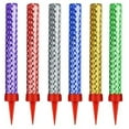 6ct Colorful Sparkler Party Candles, Happy Birthday/Wedding Cake