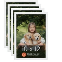 Craig Frames Contemporary White Satin Picture Frame, Set of 4