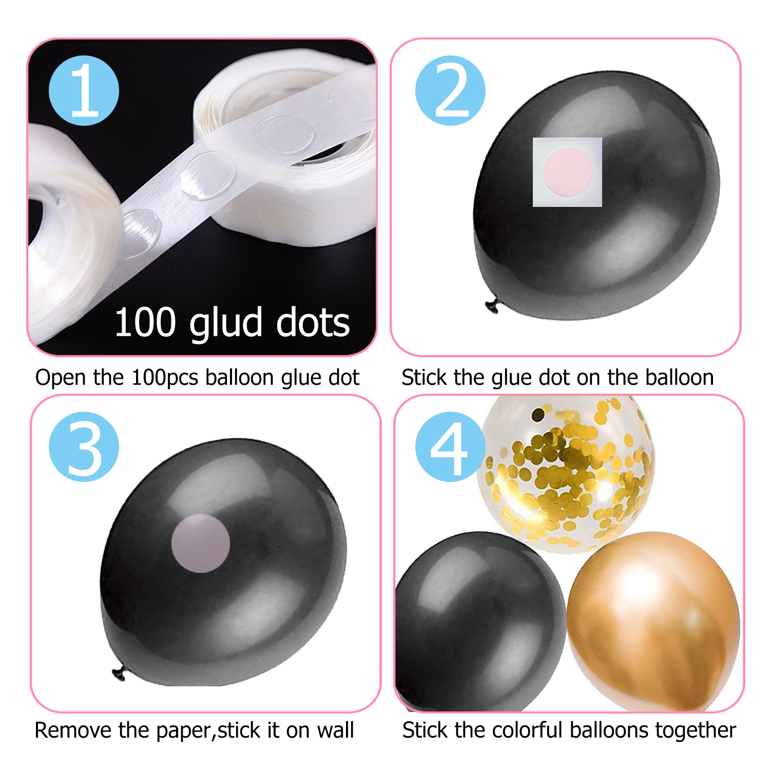 Beyondtrade Black & Gold Balloon Arch Kit, 121-Piece photo 7