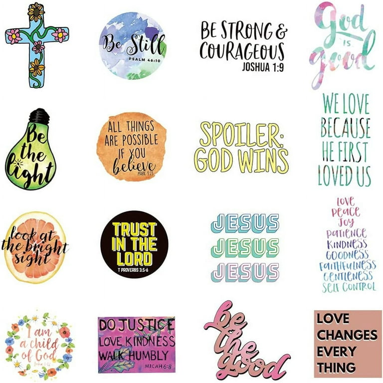 Aesthetic Jesus Phrase Stickers 50PCS Religious Bible Verse