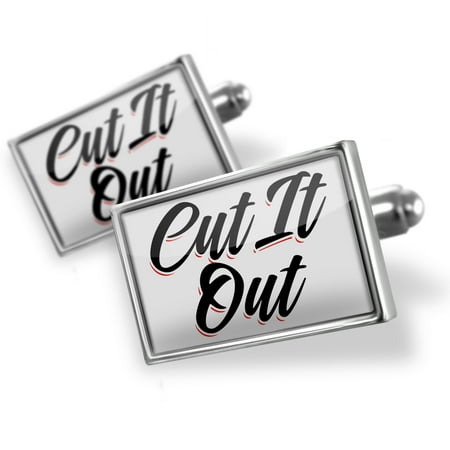 - Cufflinks Vintage Lettering Cut It Out - NEONBLOND