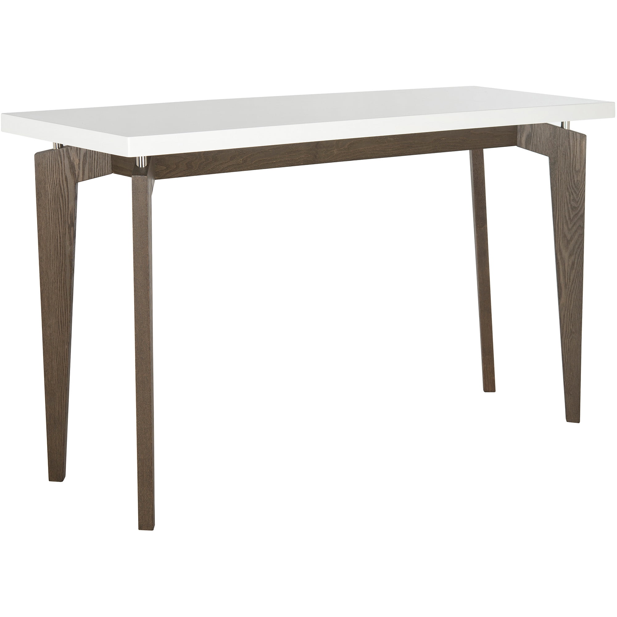 SAFAVIEH Josef Retro Lacquer Floating Top Console Table, White/Dark Brown