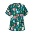 thumbnail image 1 of xiaxaixu Women Christmas V-Neck Short Sleeve Tops Nurses Work Uniform Blouses, 1 of 3