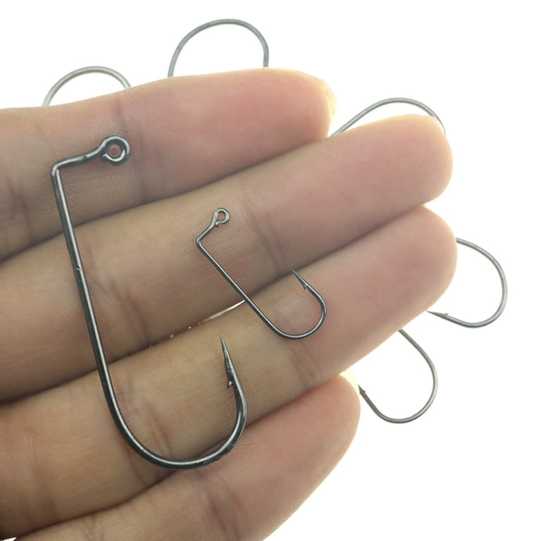 Mairbeon 100Pcs High Carbon Steel 90 Degree Jig Fish Hooks for