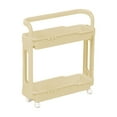 thumbnail image 2 of HOZVOMI Bathroom Narrow Shelf Storage Cabinet for Small Gaps – Multi-Functional 2-Layer Organizer Cart with Wheels, Perfect for Washroom or Kitchen Use, 2 of 6