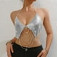 thumbnail image 2 of Camiseta sin mangas sexy con cadena metálica y pedrería para mujer, sin espalda, para fiestas y eventos nocturnos, con adornos brillantes., 2 of 6