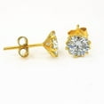 thumbnail image 4 of 2 Ct Certified Diamond Solitaire Studs, Great Shine & Bling, Yellow Finish-VIDEO, 4 of 4