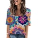 thumbnail image 2 of Camisetas Casuales de las Mujeres Impresas Manga Corta Cuello en V, Camiseta Ligera para Diario, Fiesta Y Primavera Verano, 2 of 4