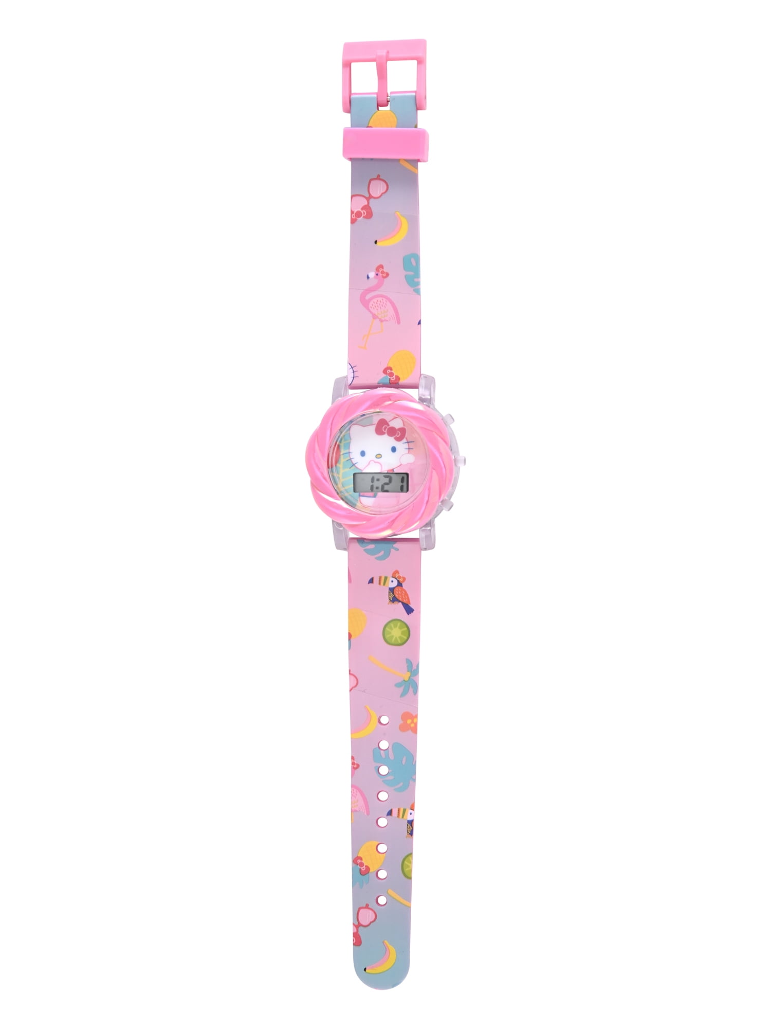 San Rio Hello Kitty Girls Pink Silicone Strap Watch and Bracelet Set.; HK40065WM