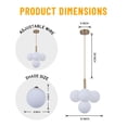 thumbnail image 2 of 29.5" Adjustable 4-Light French Chandelier - 5.9" Frosted Opal Glass Shades & Gold Wrought Iron | G9 x4 Bases with 4.7" Ceiling plate for Dining Room, 2 of 10