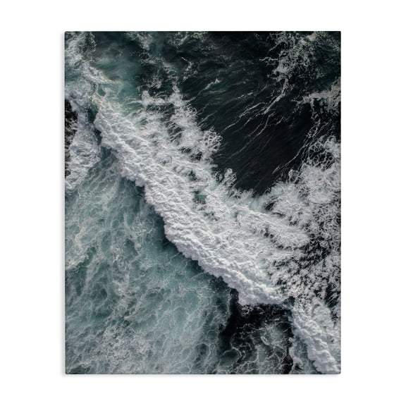 Stupell Industries Contemporary Coastal Ocean Waves Landscape Photography Canvas Art, 16 x 20, by Design Fabrikken
