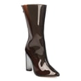 thumbnail image 1 of New Women Cape Robbin Ella-1 Mid-Calf Pointy Toe Lucite Cicrular Heel Boot, 1 of 5