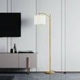 SUNMORY Gold Modern Arc Floor Lamp with Remote Control and Stepless