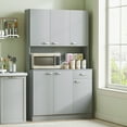 thumbnail image 2 of HOMCOM Buffet Moderne avec Huche, Armoire de Cuisine avec Placard de Rangement, 2 of 10
