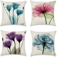 thumbnail image 1 of Linen printed pillowcase four piece set comfortable soft home decor detachable pillowcase, 1 of 4