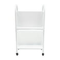 thumbnail image 3 of TFCFL 2-Tiers Rolling Book Cart Mobile Book Truck Library Book Storage Shelf Organizer W/ Handle & 4 Wheels, 3 of 12