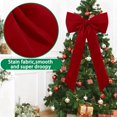thumbnail image 3 of Large Christmas Bow Ornament 15x30 Inch Velvet Giant Wreath Bows Xmas Tree Topper Ribbon Hanging Bows for Christmas Holiday Home Wall Outdoor Indoor Party Garland Crafts Decoration(Red), 3 of 7