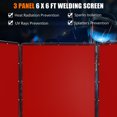 thumbnail image 4 of 3 Panel 6 x 6 ft Vinyl Welding Screen with Frame, Flame-Resistant Vinyl Welding Protection Screen with Lockable Swivel Wheels for Grinding, 4 of 11