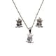 thumbnail image 1 of COLLAR DE BUHO BLANCO DE PLATA CON ARETES, 1 of 5