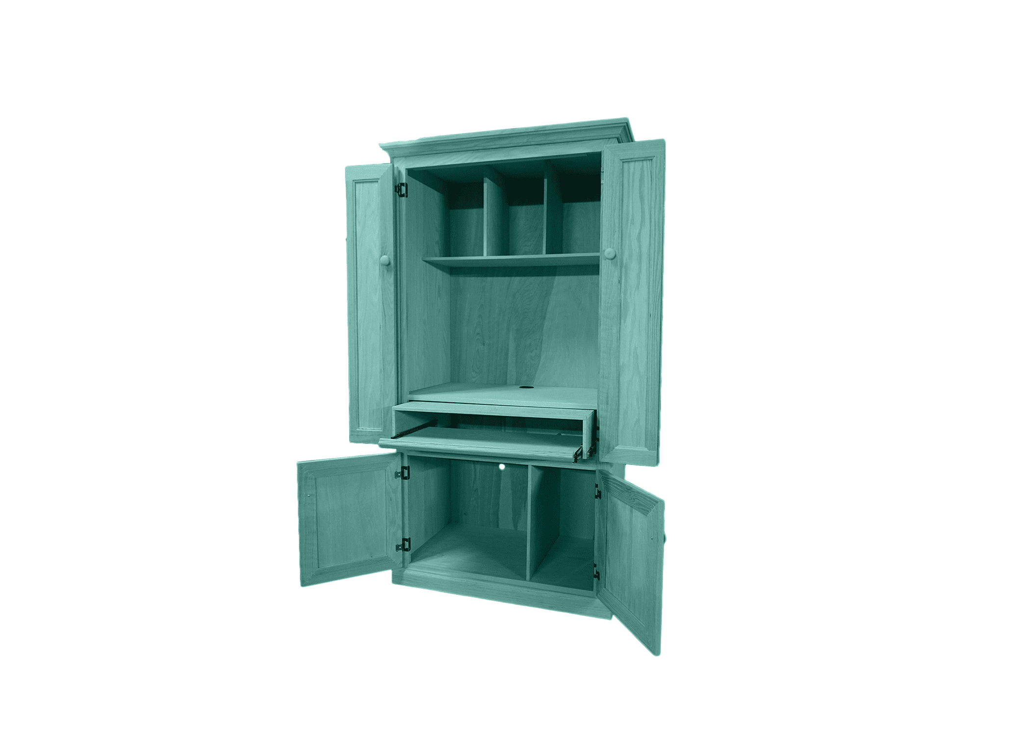 Traditional Oak Computer Armoire Desk