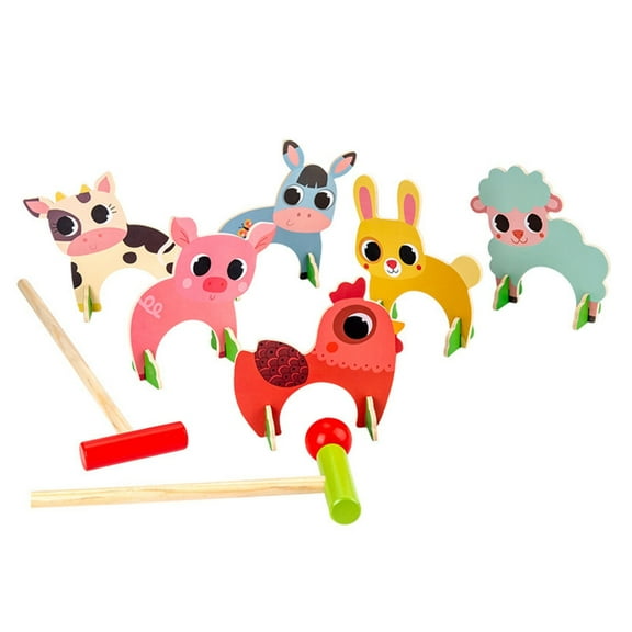 HGYCPP Classical Wood Croquet Set for Children Educational Outdoor Sports Toy
