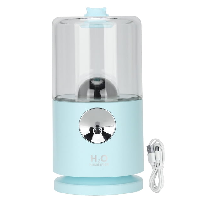 Humidificador de proyección, humidificador de niebla fría con carga USB giratorio para dormitorio, habitación de bebé, azul