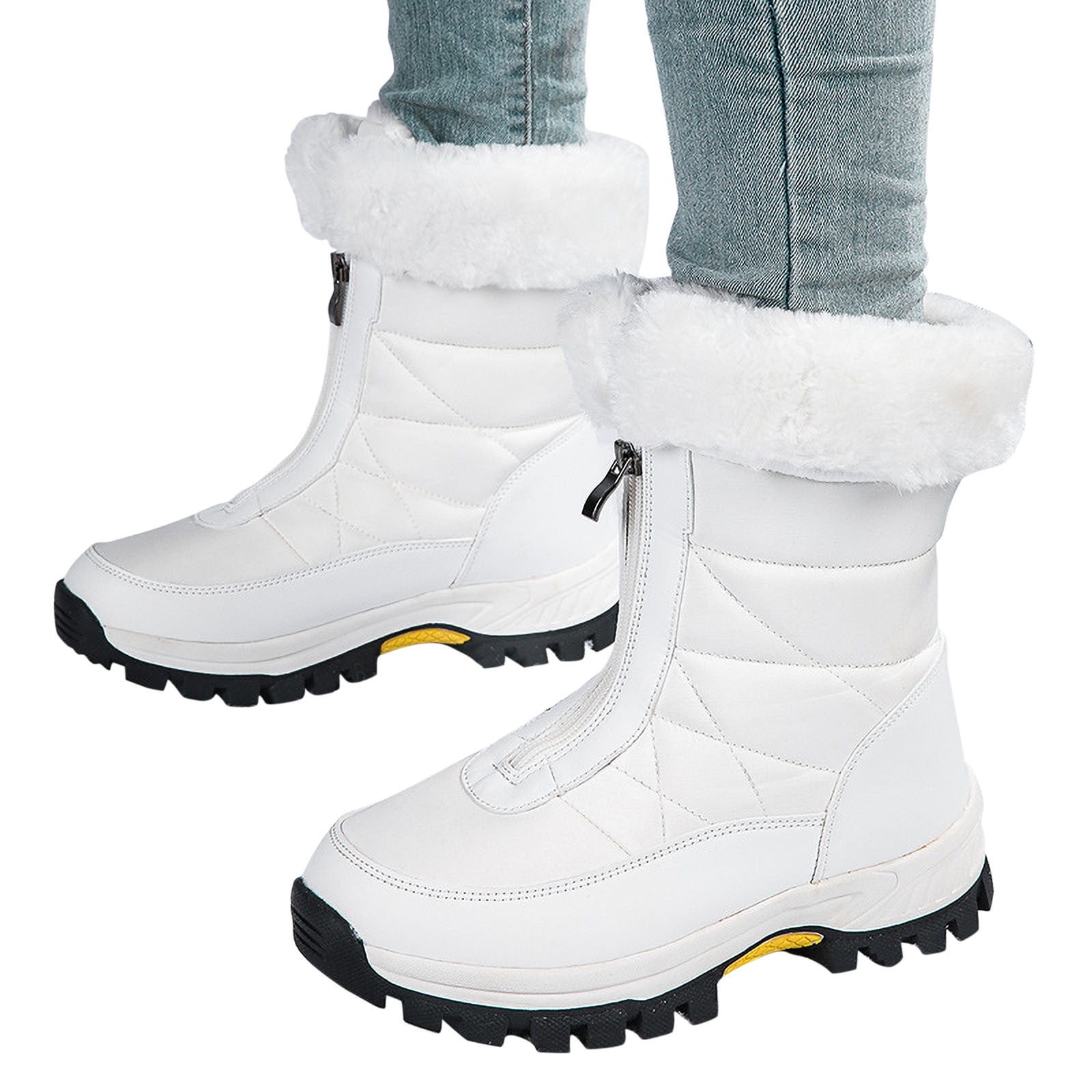 LSLJS Chaussures de Ski d'Extérieur d'Hiver pour Femmes en Peluche