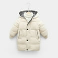 thumbnail image 3 of CCRFTGI Girls Winter Coat Size 10-12 Heavyweight Thickened Coats Quilted Zip Up Puffer Coat Trendy Warm Hooded Outwear Coat Beige 3-4Years, 3 of 6