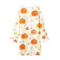 thumbnail image 3 of ZHOGXU Exquisite Halloween Themed Long Sleeve O Neck Robe Pumpkin Printed Ruffle Sleeve Kids Girls Loungewear Home Nights, 3 of 3