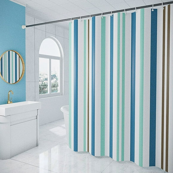 Cbcbtwo Shower Curtain, 72 x 72 Inch Shower Curtain for Bathroom, Stripes Pattern Polyester Waterproof Quick-Drying Design, Durable and Washable with Grommets and 12 Hooks