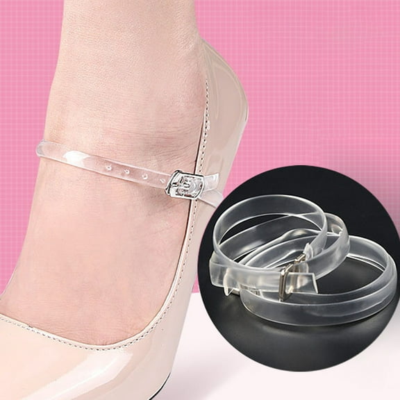 Soumake 1 Pair Invisible Transparent Adjustable Buckle Design Shoe Straps Women High Heels Shoes Bands Shoe Accessories Practical