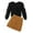 Black&corduroy Brown, variant on Arshiner Girls Fall Winter Clothes Solid Rib Knit Long Sleeve Top Plaid Button A-Line Mini Skirts Set Kids Casual Outfits 8-10 Years