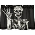 thumbnail image 2 of Coolnut Funny Skull Half Window Tier Curtains 36 Inch Blackout Thermal Insulating Kitchen Linen Tier Curtains for Kitchen, Bathroom, Cafe Home Decor, 2 of 7