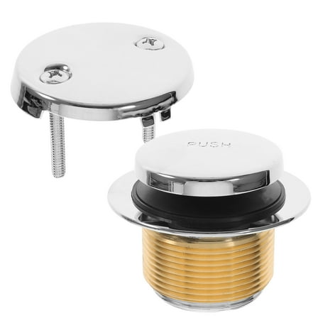 Soimiss 1Set Stainless Steel Bathtub Drain Stopper and Overflow Cover Kit with Simple Installation