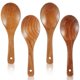 thumbnail image 1 of 4 Pieces Wood Spoons 21.5cm Wooden Rice Paddle Versatile Serving Spoon Non Stick Heat Resistant Cooking Spoon, 1 of 5