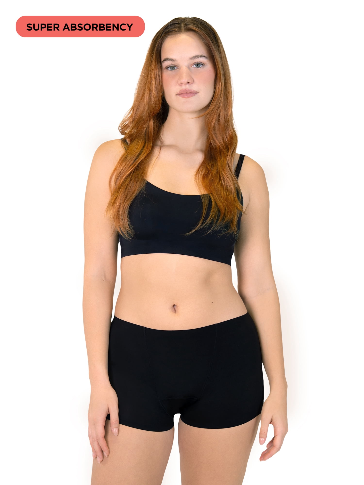 No Boundaries Overnight Short Super Absorbency Leakproof Period Underwear, XS - XXL