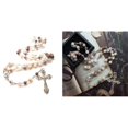 thumbnail image 2 of Nature Stone Cross Rosary Necklace Bead Hangable Pendant for Women Men Praying Meditation Gift Supplies, 2 of 4