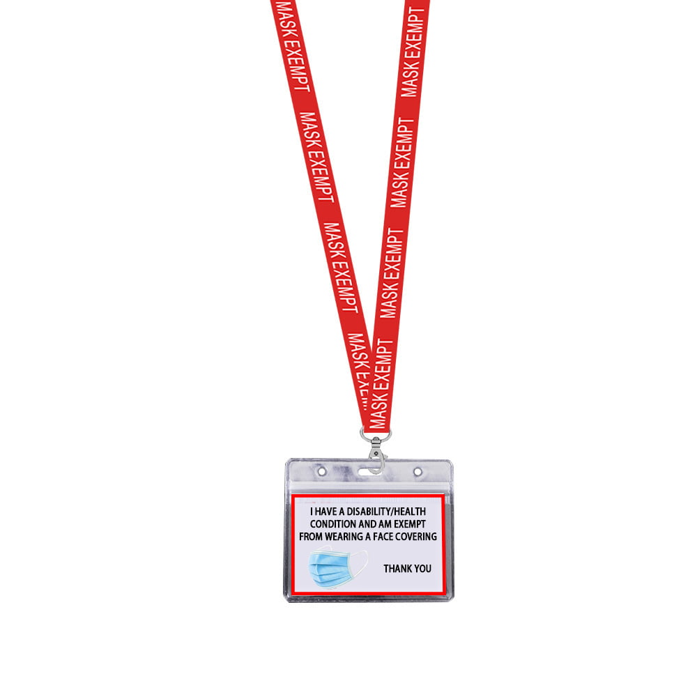 Blue Travel ID Card Exemption Card with Card Holder and Lanyard for Travel Shopping Exemption from Face Covering Badge Card-Lanyard with Card Holder Id Card Holder 